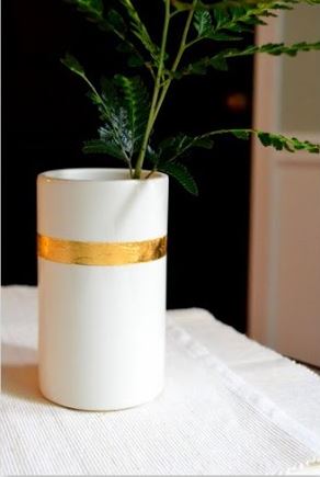 gold leaf vase